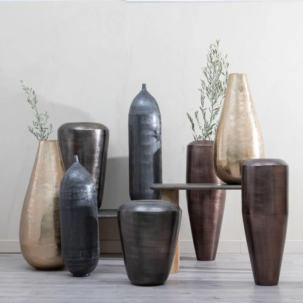 Vaza inalta Antique, aluminiu, maro [2]