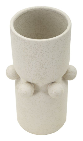 Vaza decorativa ceramica crem cu inel si sfere - CreativDeco [2]
