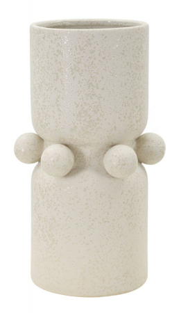 Vaze - Vaza decorativa ceramica crem cu inel si sfere - CreativDeco
