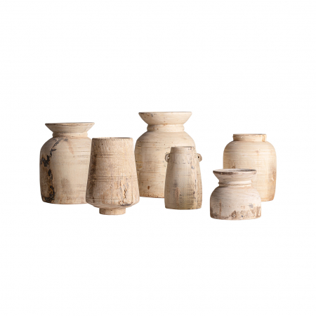 Vaze - Vaza etnica lemn suar rotunda|Vaze decorative