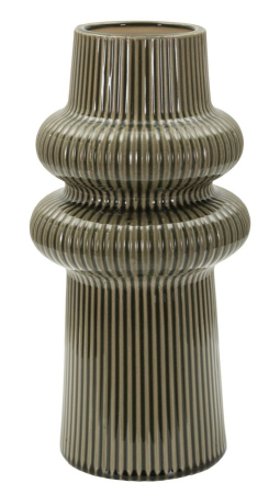 Vaze - Vază verde din ceramică cu volum sculptural și textură verticală Harmony