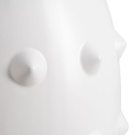 Veioză albă-neagră din ceramică cu textură în relief și abajur conic [6]