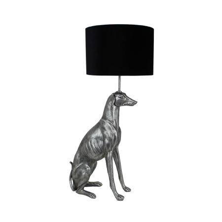 Corpuri de iluminat - Veioză argintie cu abajur negru