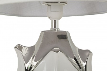 Veioza ceramica alb-argintiu | Lampa de masa glam CreativDeco [1]