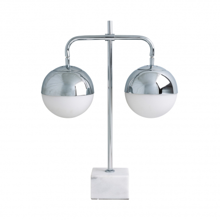 MEGA PROMOTII - Veioza Art Deco metal alb argintiu|Veioza elegante