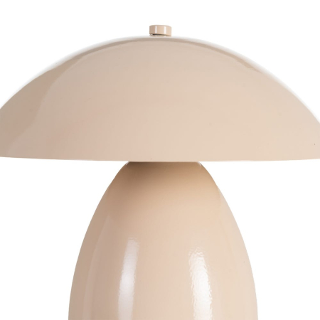 Veioză din metal bej cu bază ovală și abajur în formă de ciupercă – fotografie produs principal [2]