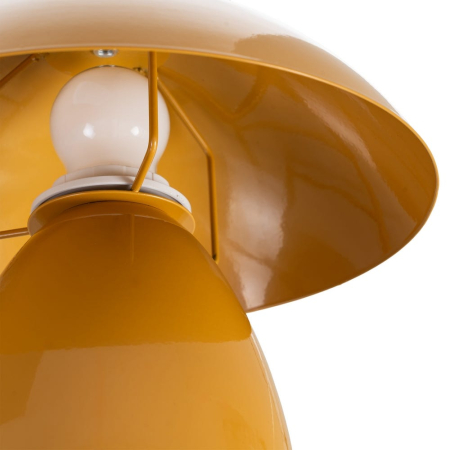 Veioză din metal muștar cu bază ovală și abajur în formă de ciupercă – fotografie produs principal [4]