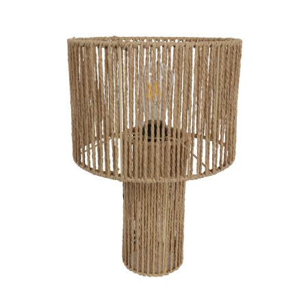 Veioză din sfoară naturală și fier – accent rustic cu lumină caldă