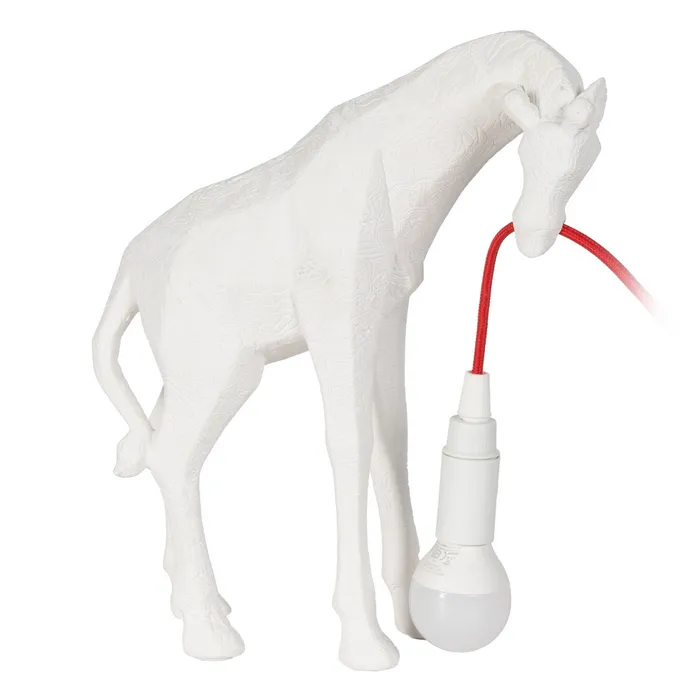 Animale - Veioza Girafa Alba, Polirasina - creativdeco.ro