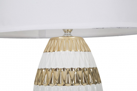 Veioza Glam Mix, ceramica/metal/textil, auriu/alb, Mauro Ferretti [1]