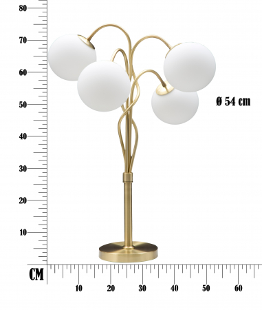 Veioza Glamy 4 lumini, auriu/alb, aluminiu/sticla [7]
