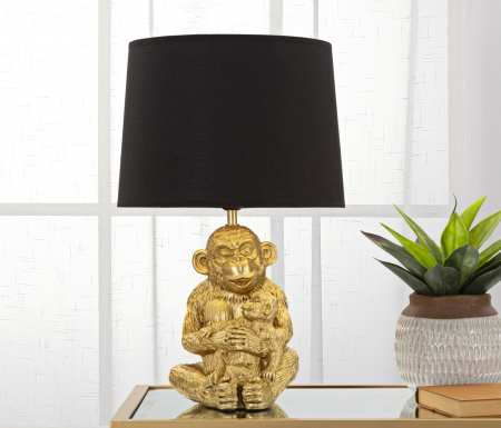 Veioza Monkey, rasina/textil/metal, auriu/negru, Mauro Ferretti [4]