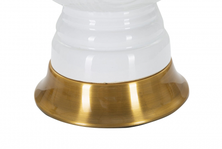 Veioza ceramica alba | Lampa de masa motiv sah CreativDeco [3]