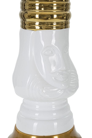 Veioza ceramica alba | Lampa de masa motiv sah CreativDeco [1]
