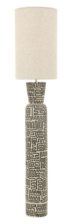 Corpuri de iluminat - Veioza tip lampadar decorativ din polirasina si metal cu abajur textil bej