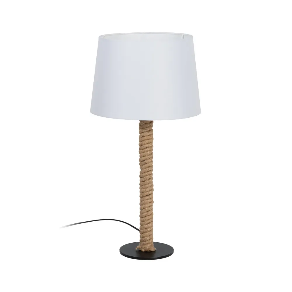 Veioze, Lampi de Birou - Veioza Yute, Iuta Metal, Natural Alb - creativdeco.ro