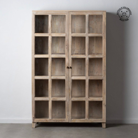 Biblioteca, rafturi, vitrine - Vitrină mango alb antichizat sticlă