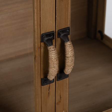 Vitrină lemn de brad uși sticlă sertar [7]