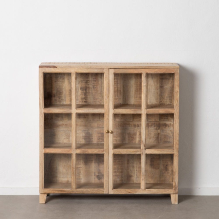 Mobilier - Vitrină mango natural înaltă sticlă