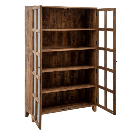 Vitrină lemn de mango rustică sticlă [3]