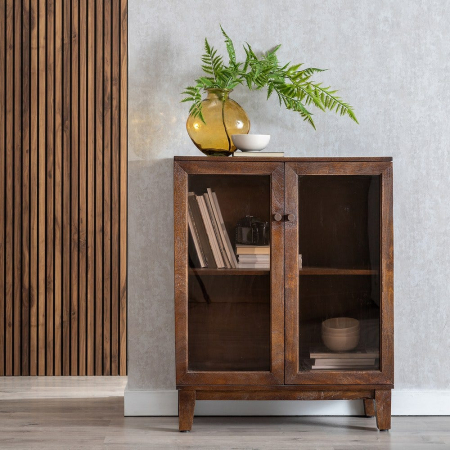 Vitrină mango maro compactă sticlă [1]
