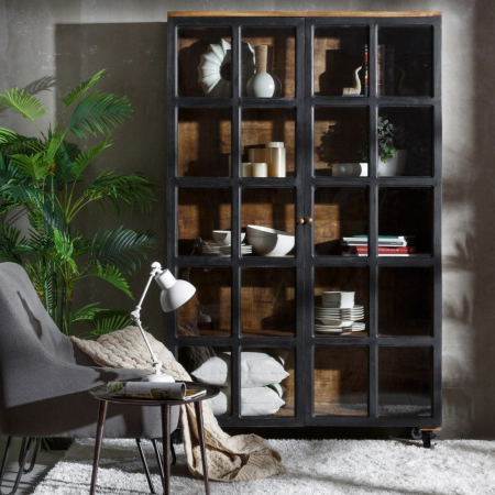 Vitrină industrială mango negru sticlă [8]