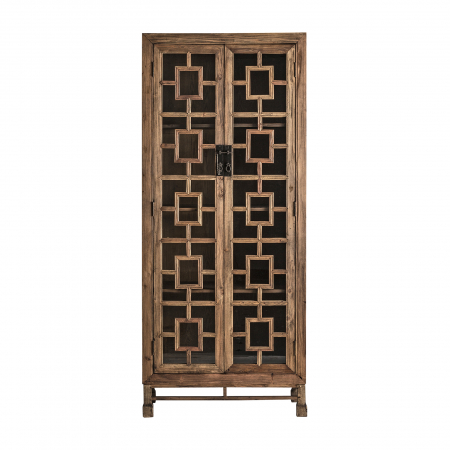 Vitrine - Vitrina coloniala lemn reciclat maro|Vitrine cu caracter
