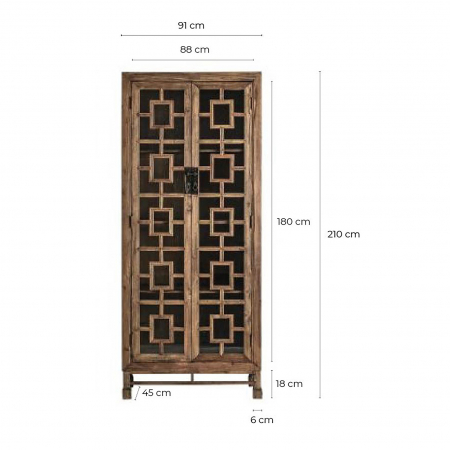 Vitrina coloniala lemn reciclat maro|Vitrine cu caracter [7]