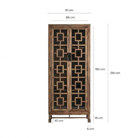 Vitrina coloniala lemn reciclat maro|Vitrine cu caracter [6]