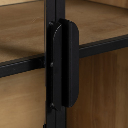 Vitrină metalică neagră industrială MDF [6]