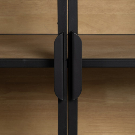 Vitrină metalică neagră industrială MDF [7]