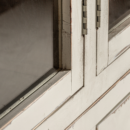 Vitrina provensala lemn ulm alb antic|Vitrine luminoase [3]