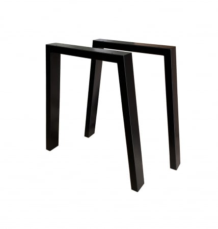Picioare metal masă dining - Set 2 x buc. Picioare masa metal, model trapez, NEGRU
