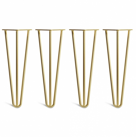 Picioare metal masă cafea - picioare masa metal model hairpin auriu