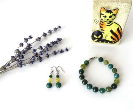 Seturi - Set Agat verde cu galben