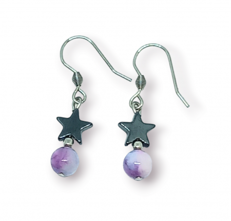 Hematit - Cercei 'Star'