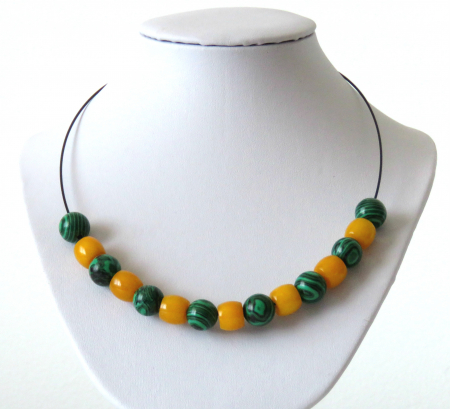 Malachit - Colier cu Jad si Malachit