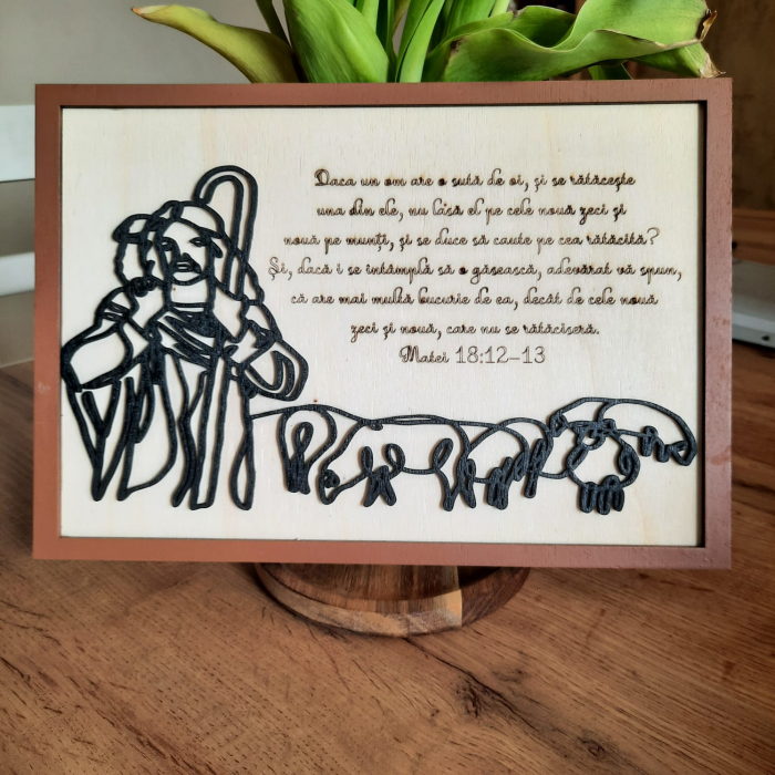 Tablou din lemn  Blandul Pastor 33.5x23.5cm [1]
