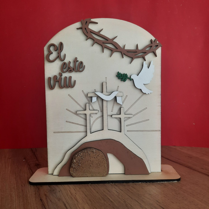 Decoratiune din lemn Mormantul Gol 20x15cm [1]