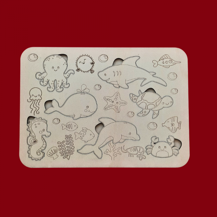 Set creativ Animale Marine 8 piese, 19.2x27.8cm [2]