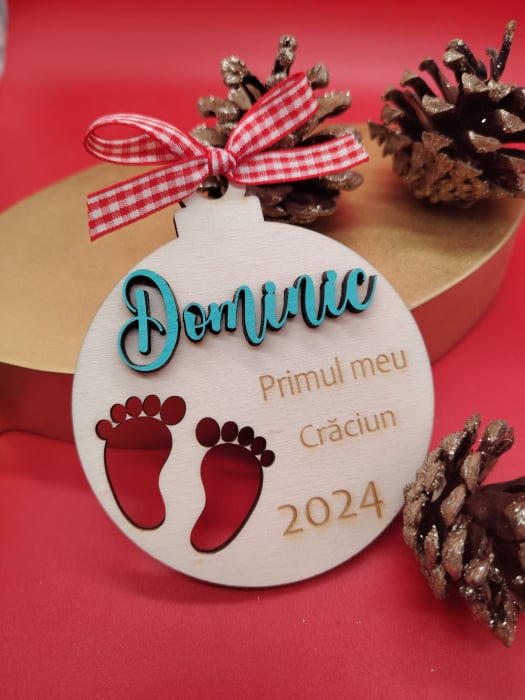 Glob din lemn pentru bebelusi, personalizabil, 9cm [1]