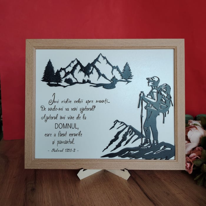 Tablou din lemn Hiker/Calator 30x20cm [1]