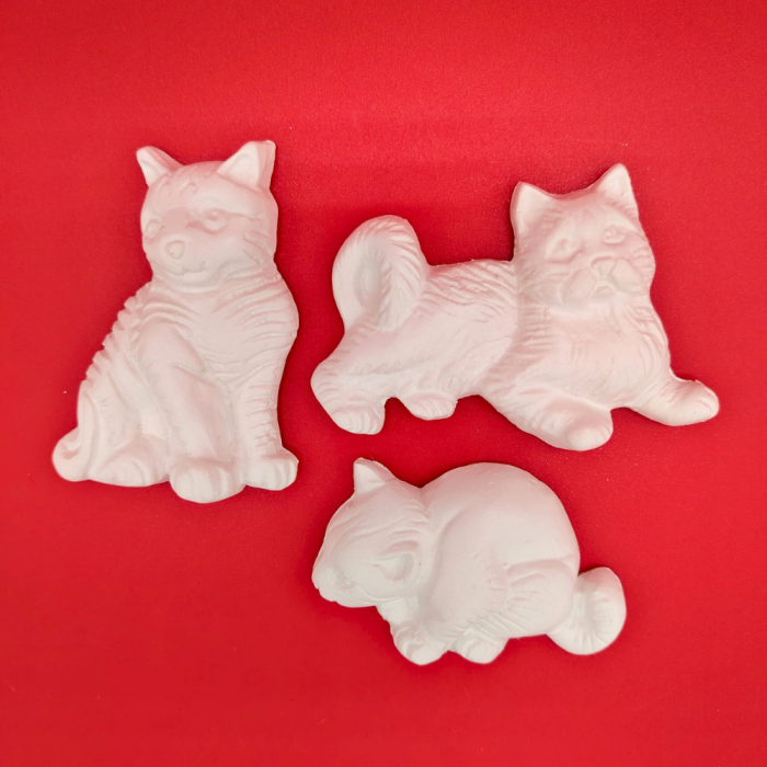 Set 3 figurine din ipsos Pisici [1]