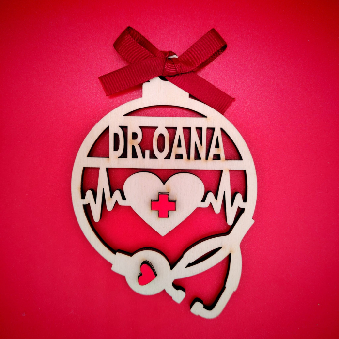 Decoratiune din lemn Glob pentru cadre medicale 9cm [1]