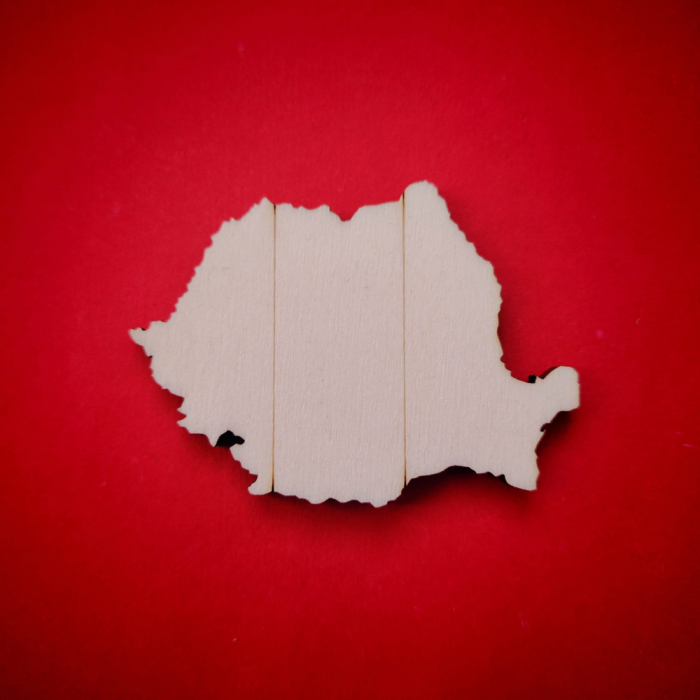 Ecuson din lemn Harta Romaniei 7x5cm [1]