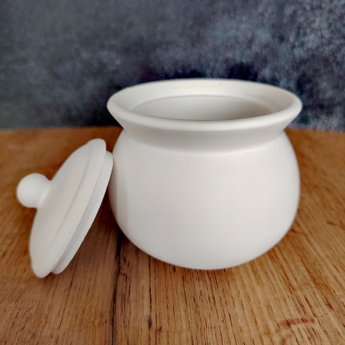 Borcanas din praf ceramic 3D, cu capac, 10x9cm [1]