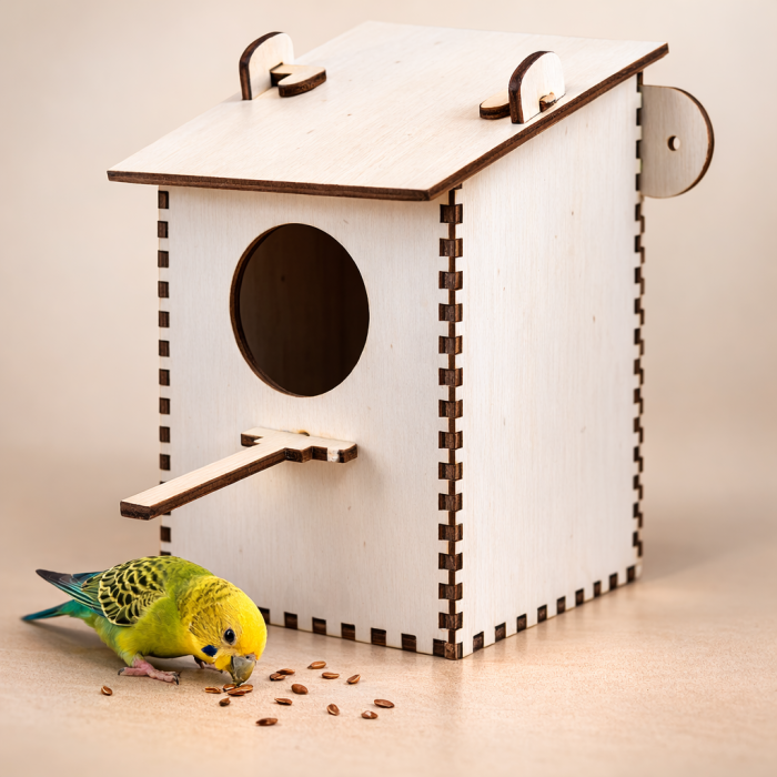 Casuta din lemn pentru pasari, 17x16x14cm [2]