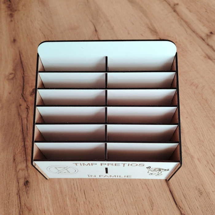 Cutie pentru depozitat 12 telefoane PHONE JAIL, din mdf, 18x14x17cm [6]