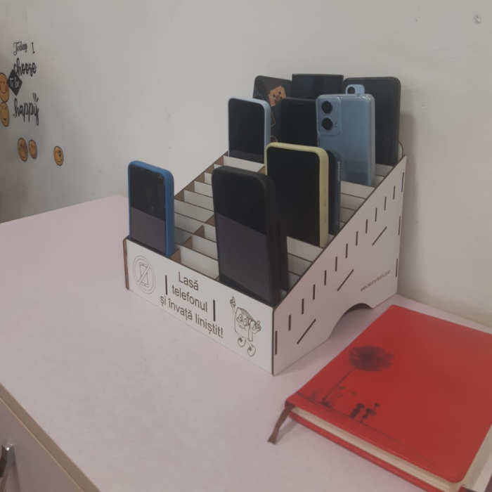 Cutie pentru depozitat 24 telefoane PHONE JAIL, din mdf, 26x17x17cm [6]