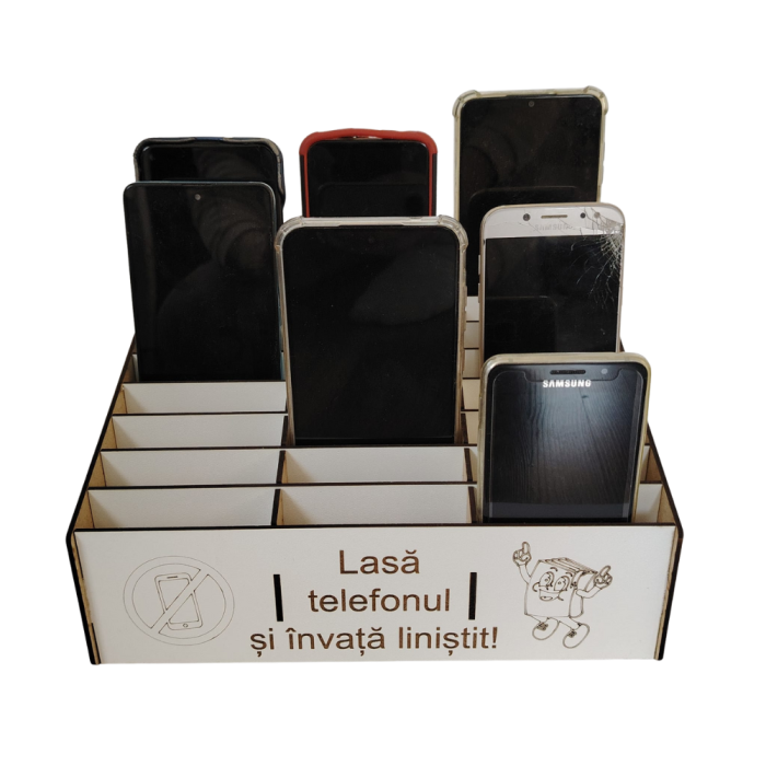Cutie pentru depozitat 24 telefoane PHONE JAIL, din mdf, 26x17x17cm [4]